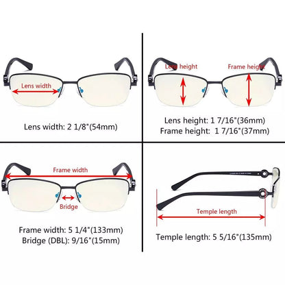 Half - rim Crystal Blue Light Blocking Eyeglasses LX19008 - BB60eyekeeper.com