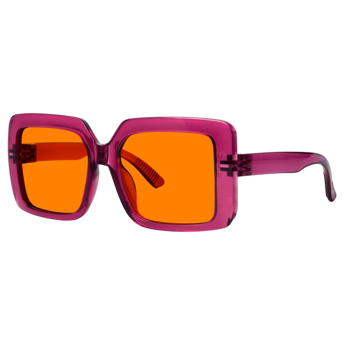 Oversized 100% Blue Blocking Glasses Orange Lens Metalless Screwless R2311 - B98eyekeeper.com