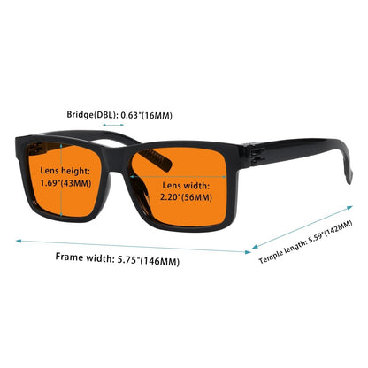 Oversized 100% Blue Light Blocking Nighttime Metalless Eyewear R2508 - B98eyekeeper.com