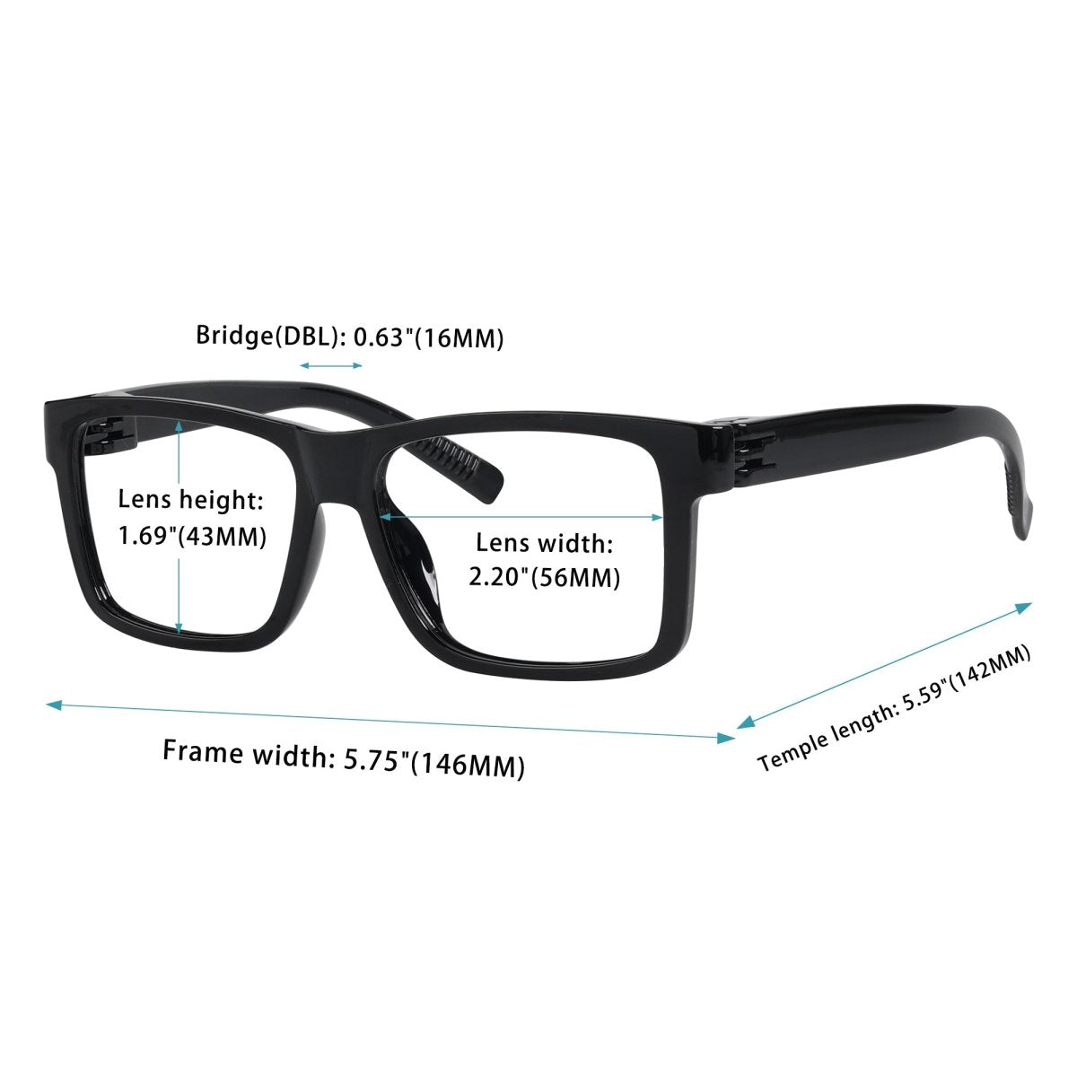 Oversized 30% Blue Light Blocking Metalless Eyeglasses R2508 - B15eyekeeper.com