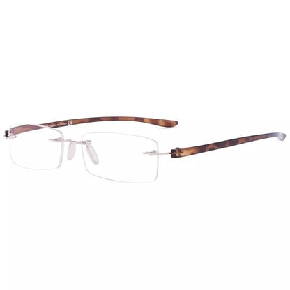 Small Lenes Rectangle Reading Glasses Rimless Readers R14001eyekeeper.com