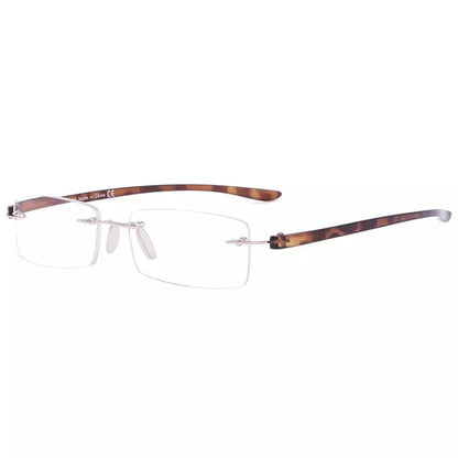 Small Lenes Rectangle Reading Glasses Rimless Readers R14001eyekeeper.com