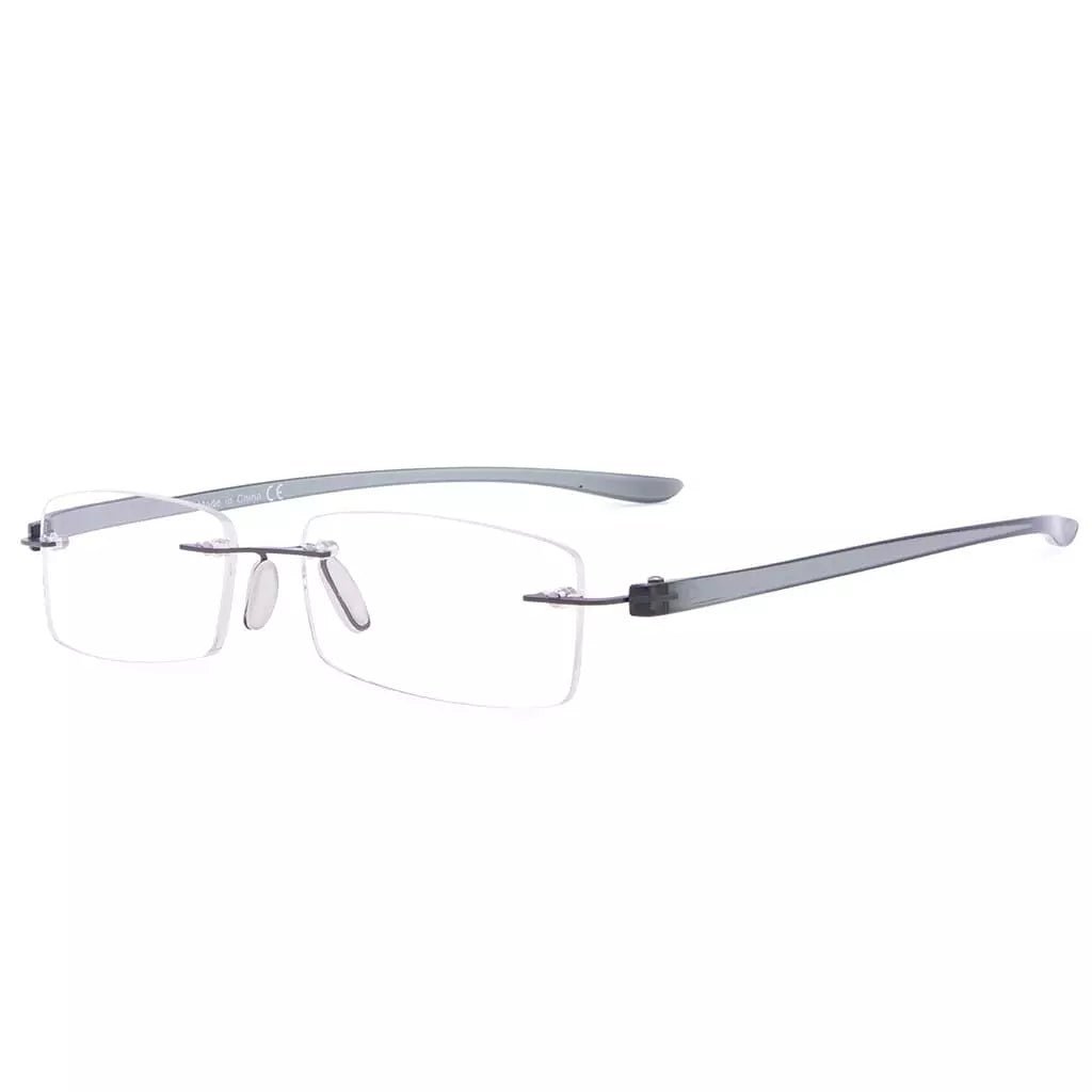 Small Lenes Rectangle Reading Glasses Rimless Readers R14001eyekeeper.com