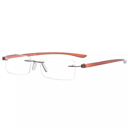 Small Lenes Rectangle Reading Glasses Rimless Readers R14001eyekeeper.com
