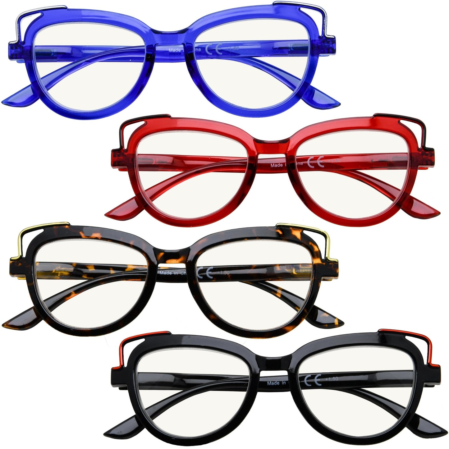 4 Pack Stylish Progressive Multifocal Readers M2113