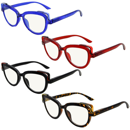 4 Pack Large Frame Multifocal Readers for Women M2113