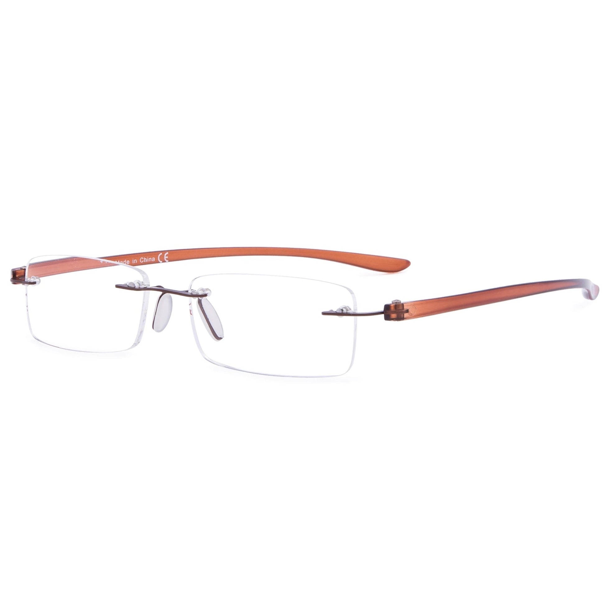 Classic Rectangle Reading Glasses Rimless Women Men R14001