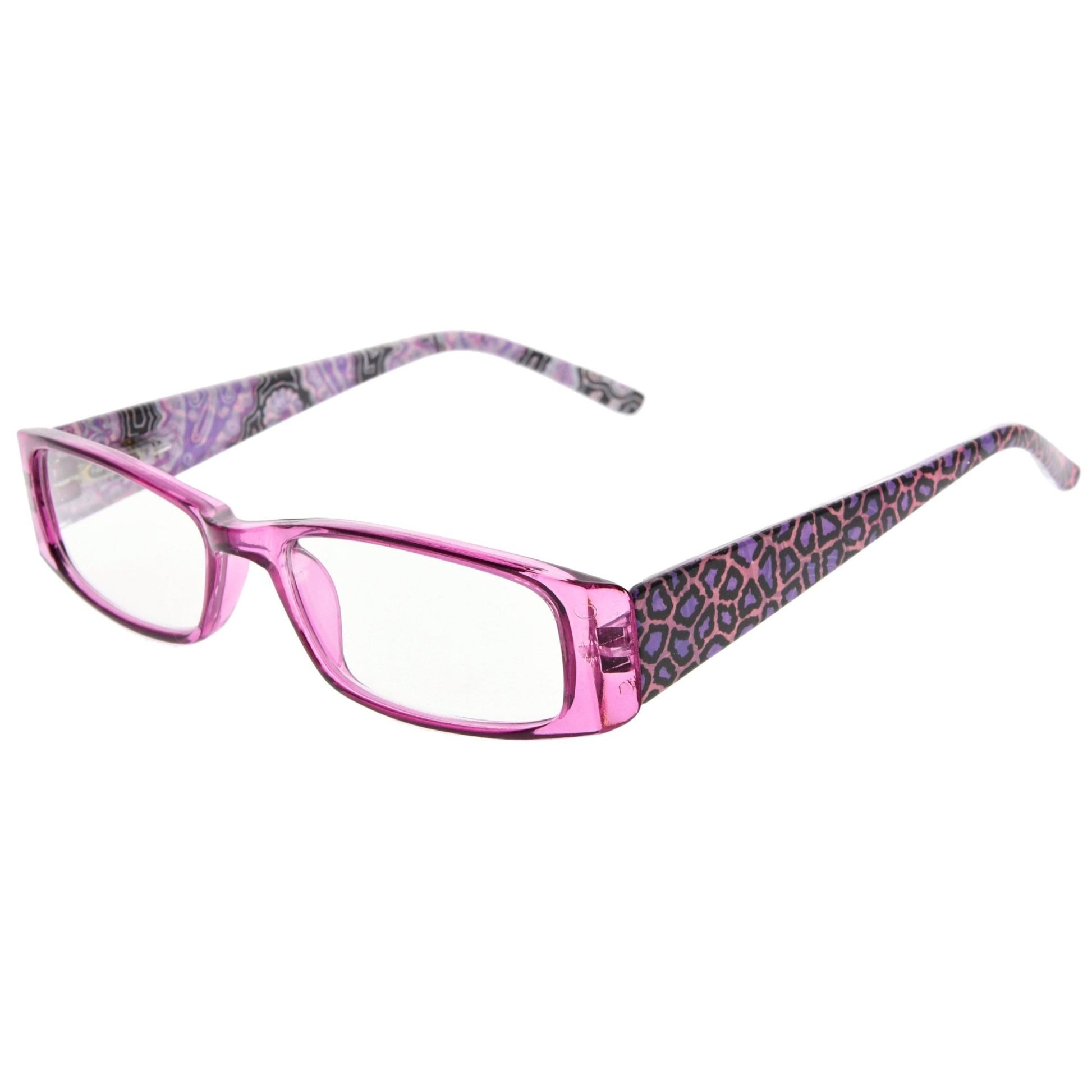 Leopard Rectangle Reading Glasses Chic Readers Women R006A