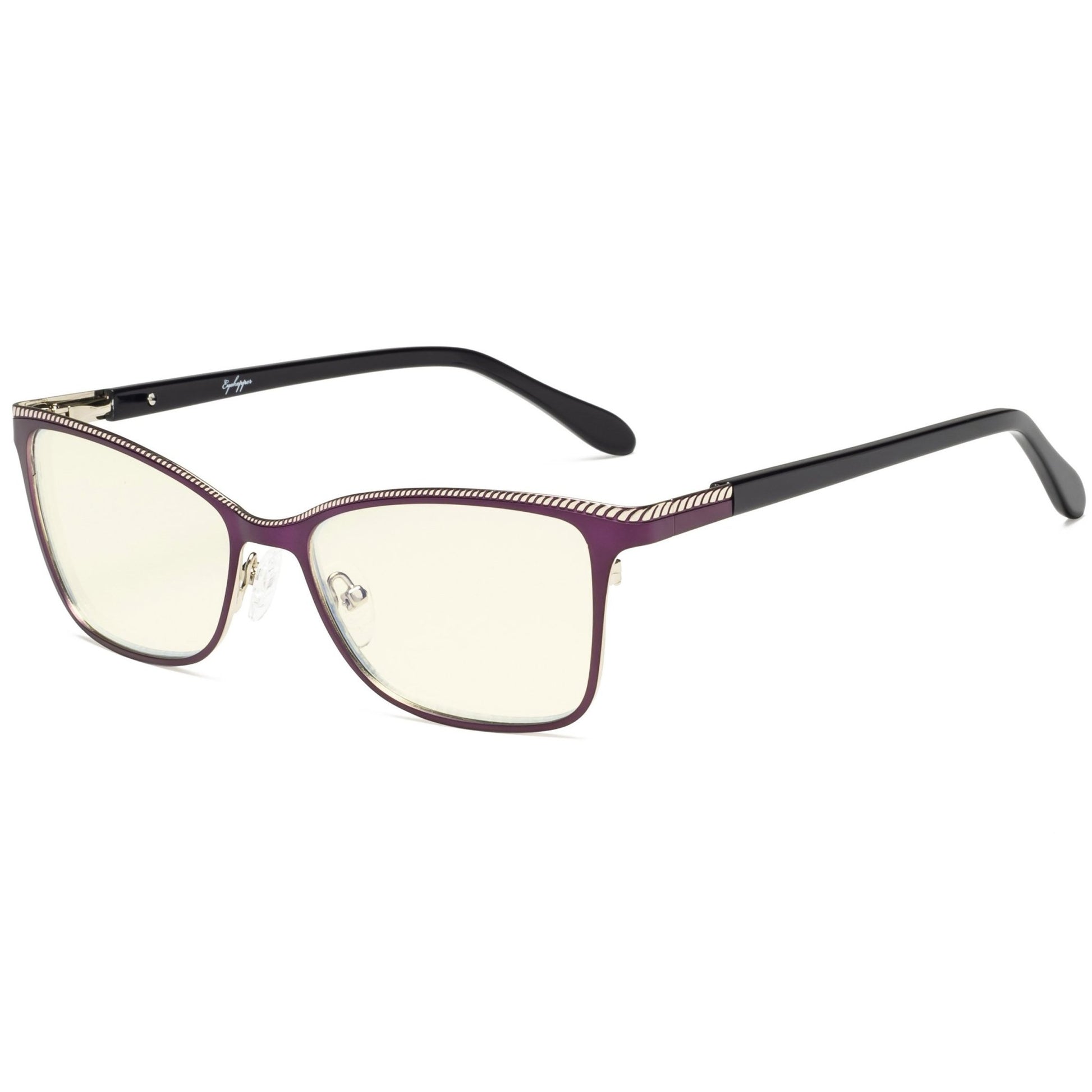 Computer Reading Glasses Purple Silver LX17020